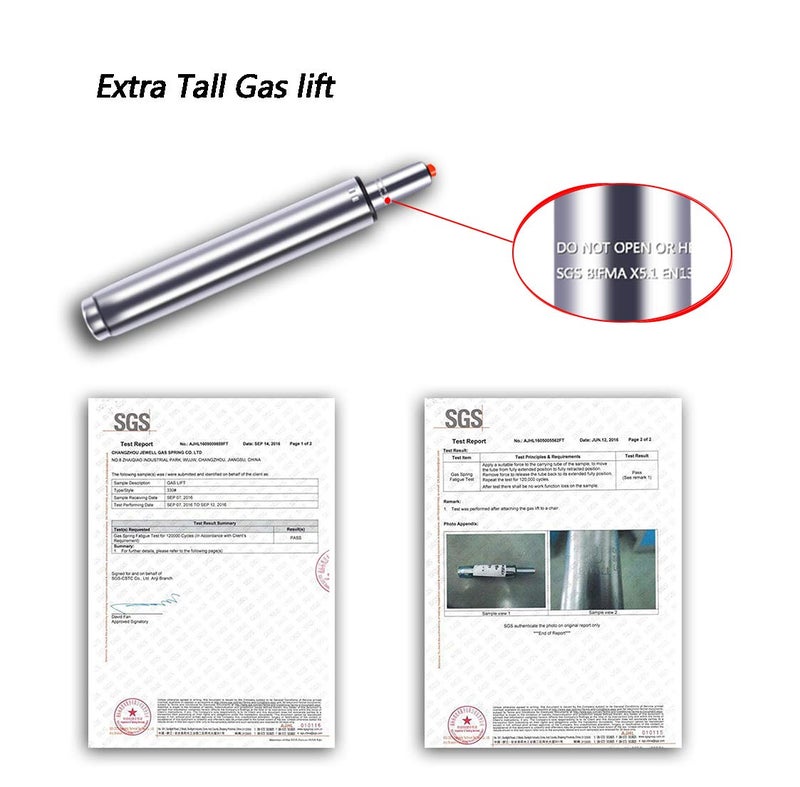 Antlu 6.5" Long Stroke Adjustable Gas Lift Cylinder for Office Chair Stool Replacement, Tall Hydraulic Pneumatic Cylinder Shock Piston Universal Size Heavy Duty - Image 2